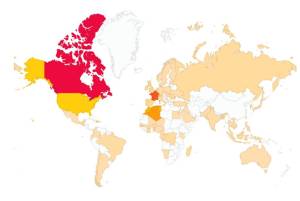 Provenance des visiteurs du blogue de l'URPP depuis février 2012.