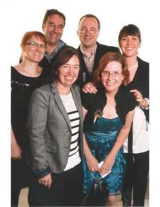 De gauche à droite, Caroline Morin, Jean-François Bussières, Hélène Roy, Denis Lebel, Roxane Therrien et Élaine Caron, pharmaciens au CHU Sainte-Justine.  