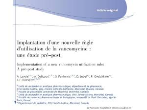 Article publié dans Le Pharmacien Hospitalier et Clinicien